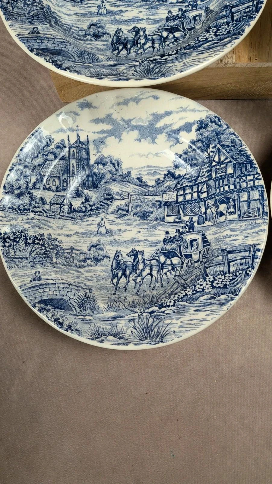 Lot de 6 assiettes creuses Castellania bleu vintage – photo 3
